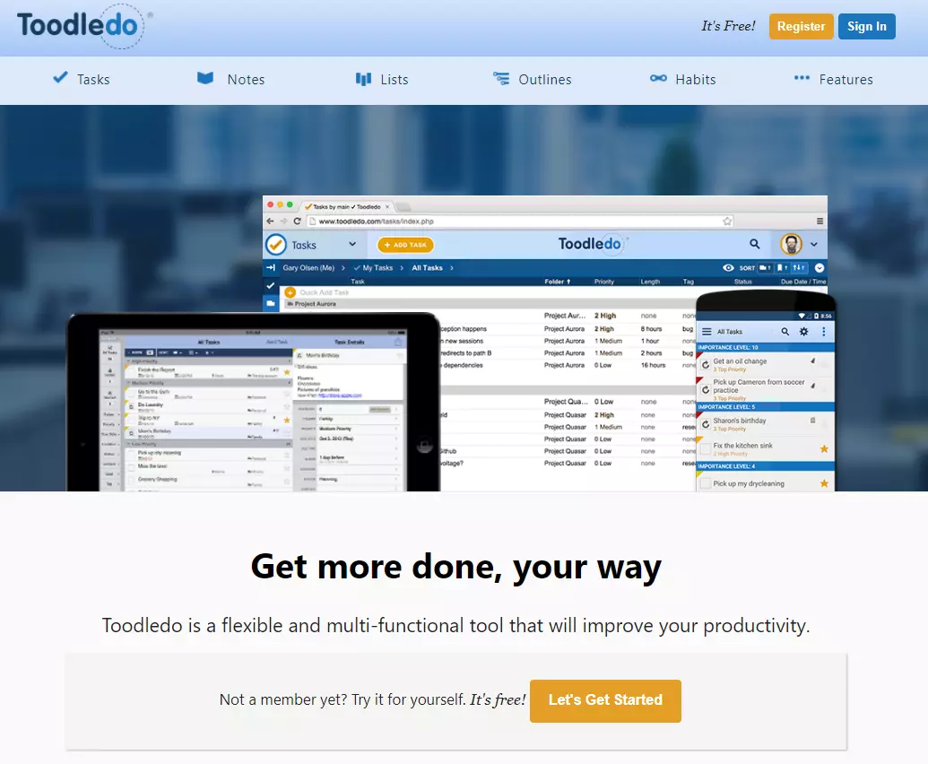 Toodledo Daily Checklist Tool