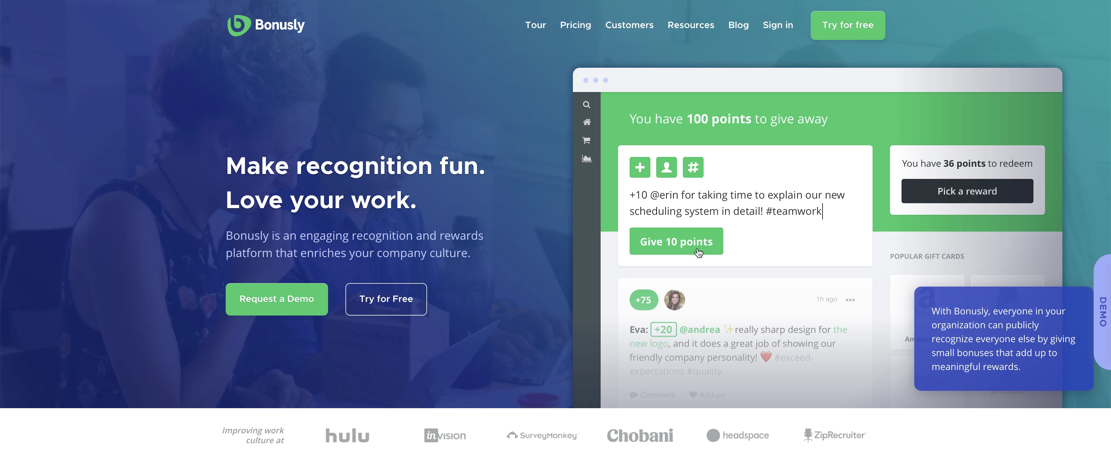 Bonusly Employee Recognition Platform