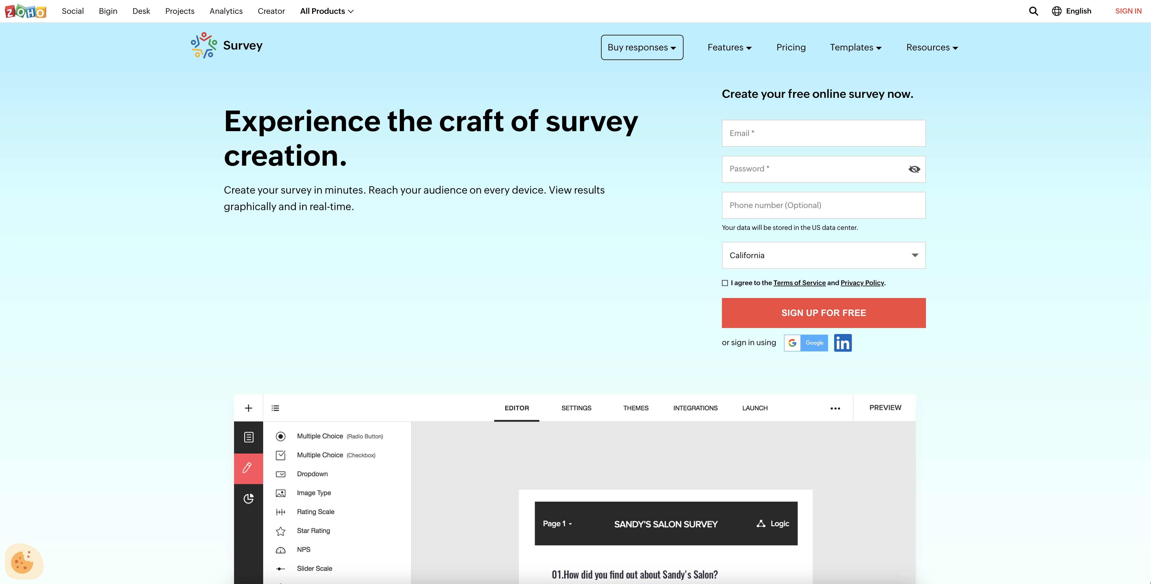 Zoho Survey Platform